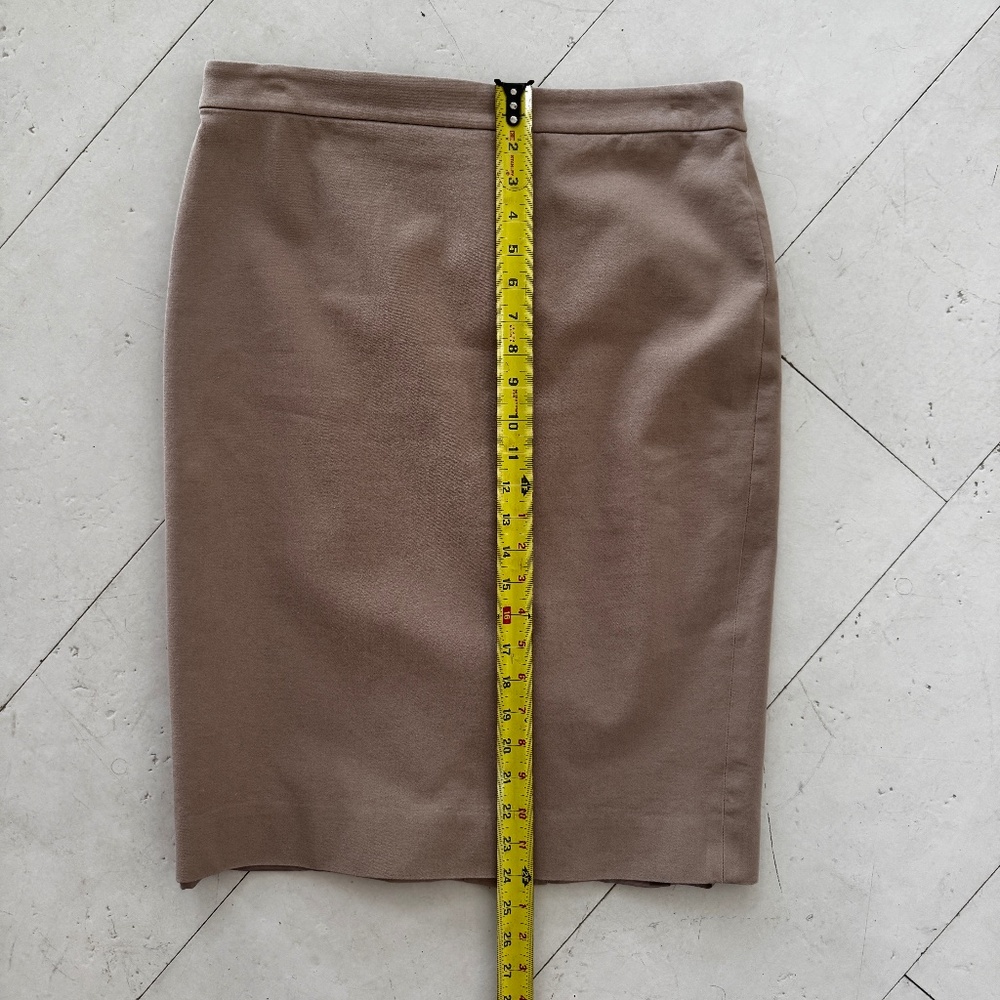 J Crew No2 Pencil Skirt Bi-Stretch Cotton Khaki 8T